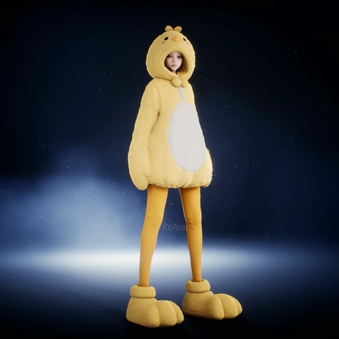 Fluffy Chick Hoodie, front view