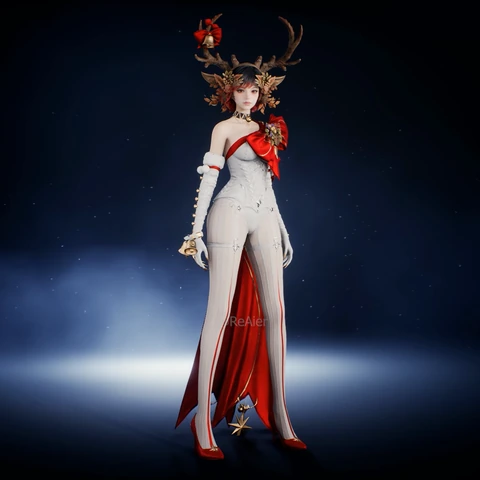Snowy Reindeer Festival, front view